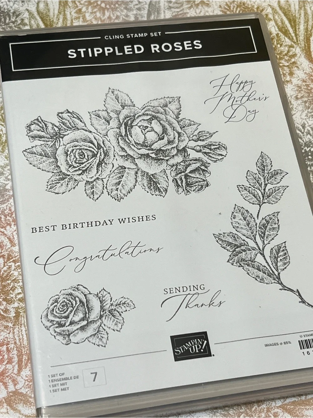 Stampin’ Up! Stippled Roses Bundle DSP Ribbon & Gems NEW